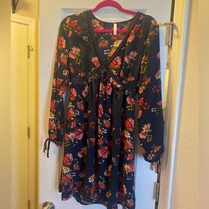 Long Sleeve Floral Mini Dress